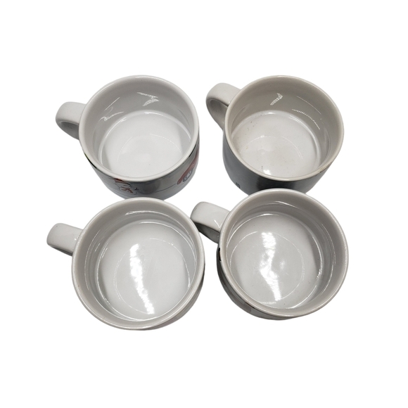 Pier 1 Stacking Christmas Village Winter Stoneware Mugs Set of 4 Metal S… - Picture 12 of 16